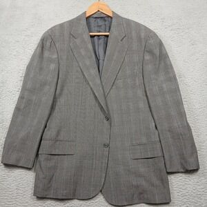 Hickey Freeman Collection Sport Coat Men's‎ 42R Gray Plaid Wool Cashmere Blazer